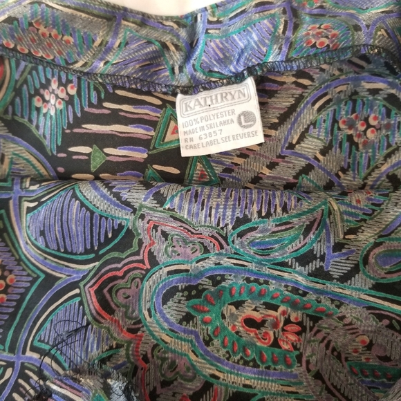 Vintage Paisley spaghetti strap night gown or Y2K style top - Picture 6 of 7